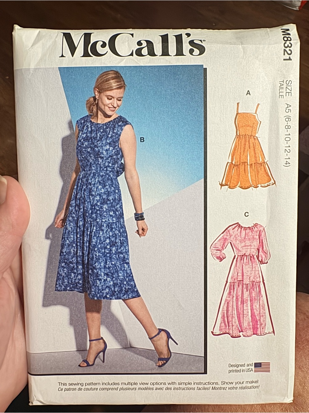 BN UNCUT MCCALLS 8321 A5 SEWING PATTERNS DRESS